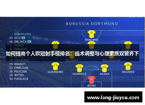 如何提高个人欧冠射手榜排名：战术调整与心理素质双管齐下